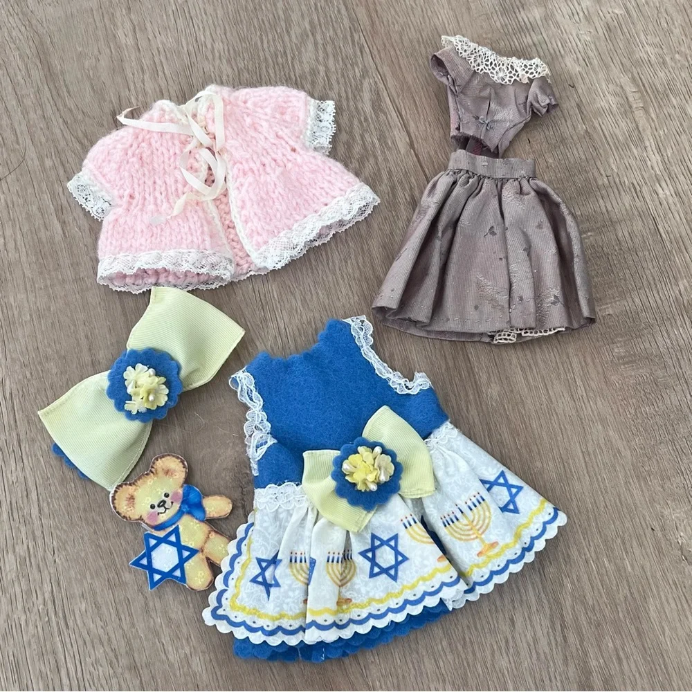 Vintage Doll Clothing Pack- Top Dress Skirt Accessoires | 6 PCs